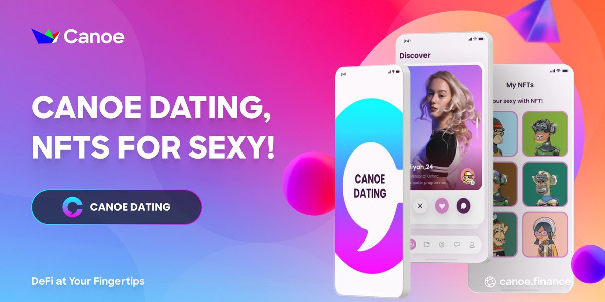 canoe_finance's tweet photo. Canoe is bringing a new product for dating to all Solana NFT collectors early next month — you guessed it!  🤔
 
Canoe Dating mobile App 🥰, It's a web2-friendly user even without NFTs. 
 
Single? Find your partner in Canoe Dating. 🛶
https://t.co/XHMgvjRNHi

#CanoeFinance #Web3 https://t.co/3B9R030rMs