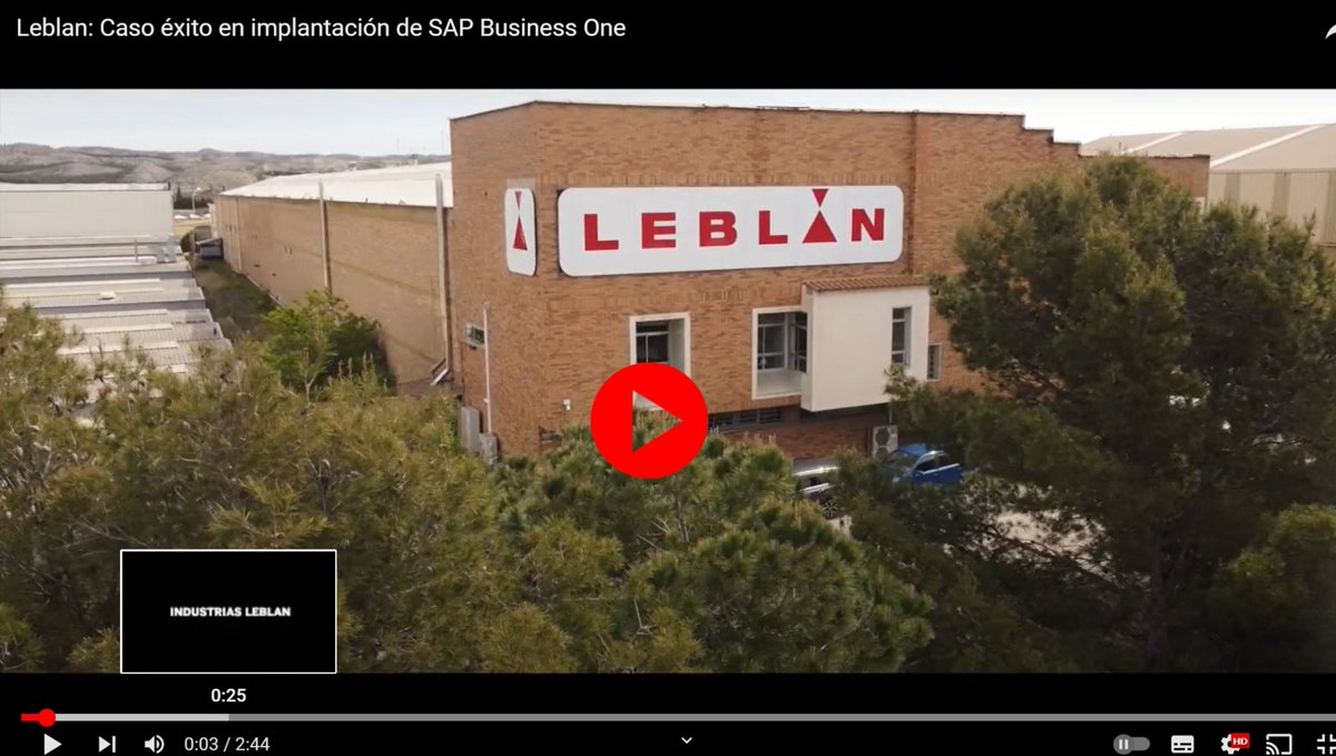 RedaccionClub's tweet photo. ▶📽Un éxito ha sido para #LEBLAN la implantación de #SAPBusinessOne por @Expert_One_. Dedicada al suministro de instalaciones, tecnología y maquinaria para hormigón, áridos o residuos, su equipo te cuenta sus beneficios. ¡Dale al play! #ClubCámara https://t.co/C743UTq5Dc https://t.co/vysJA27ONx