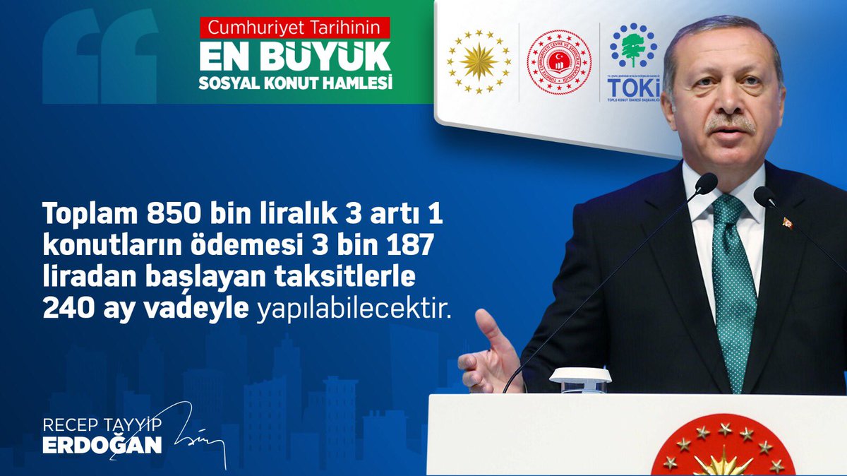 (Sosyal Konut Projesi)
“Bu kampanya sayısı ve kalitesi bakımından dünyadaki en büyük konut yatırımını ifade etmektedir.”
İlk Evim 🏡