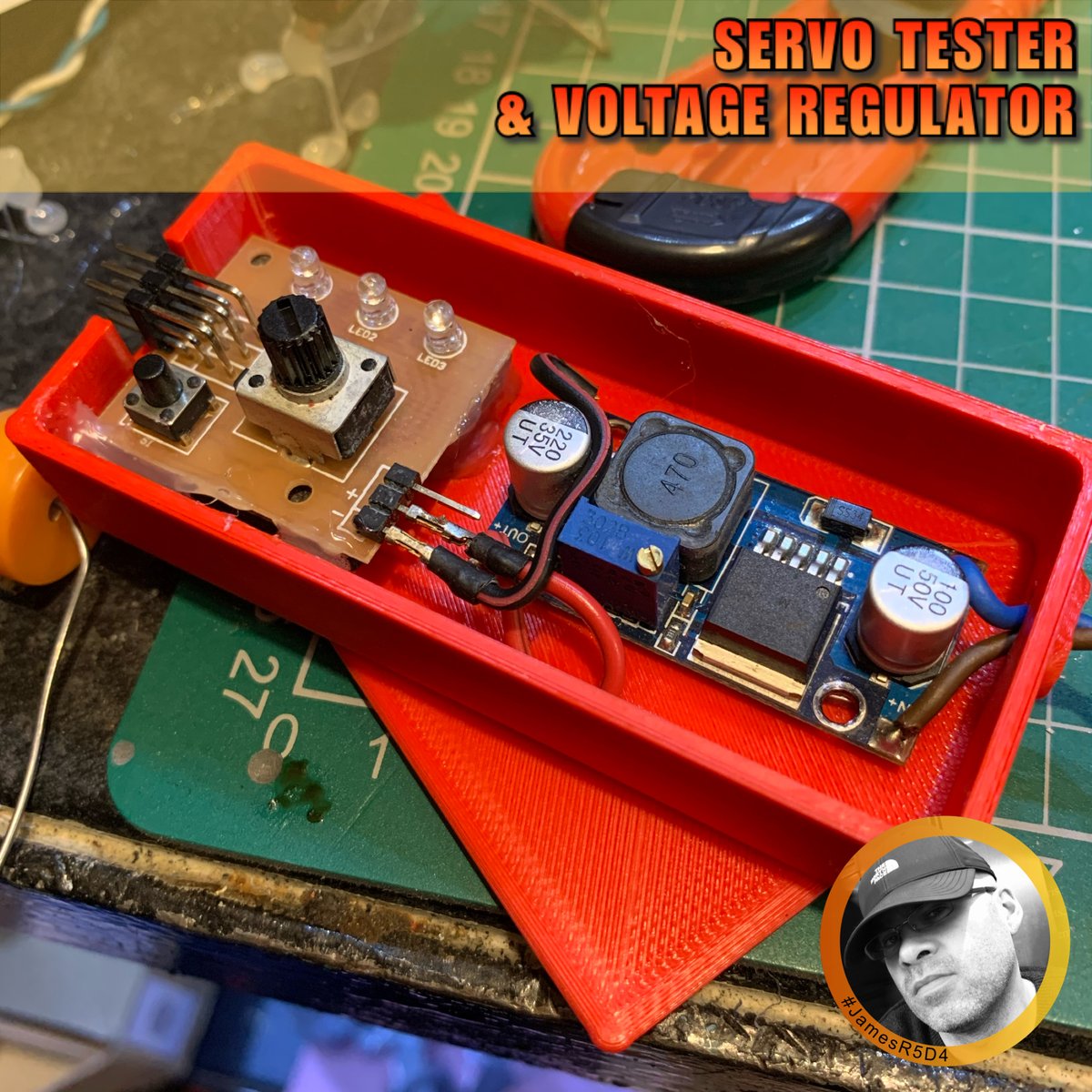 JamesR5D4's tweet photo. Servo Tester with voltage regulator box by JamesR5D4 | Download free STL model #3dmodeling #3dprinting #rcservo #pursaprintables #free #coolstuff
https://t.co/4SORlSdYhW (via @printablescom) https://t.co/r9aVxNyT0Y