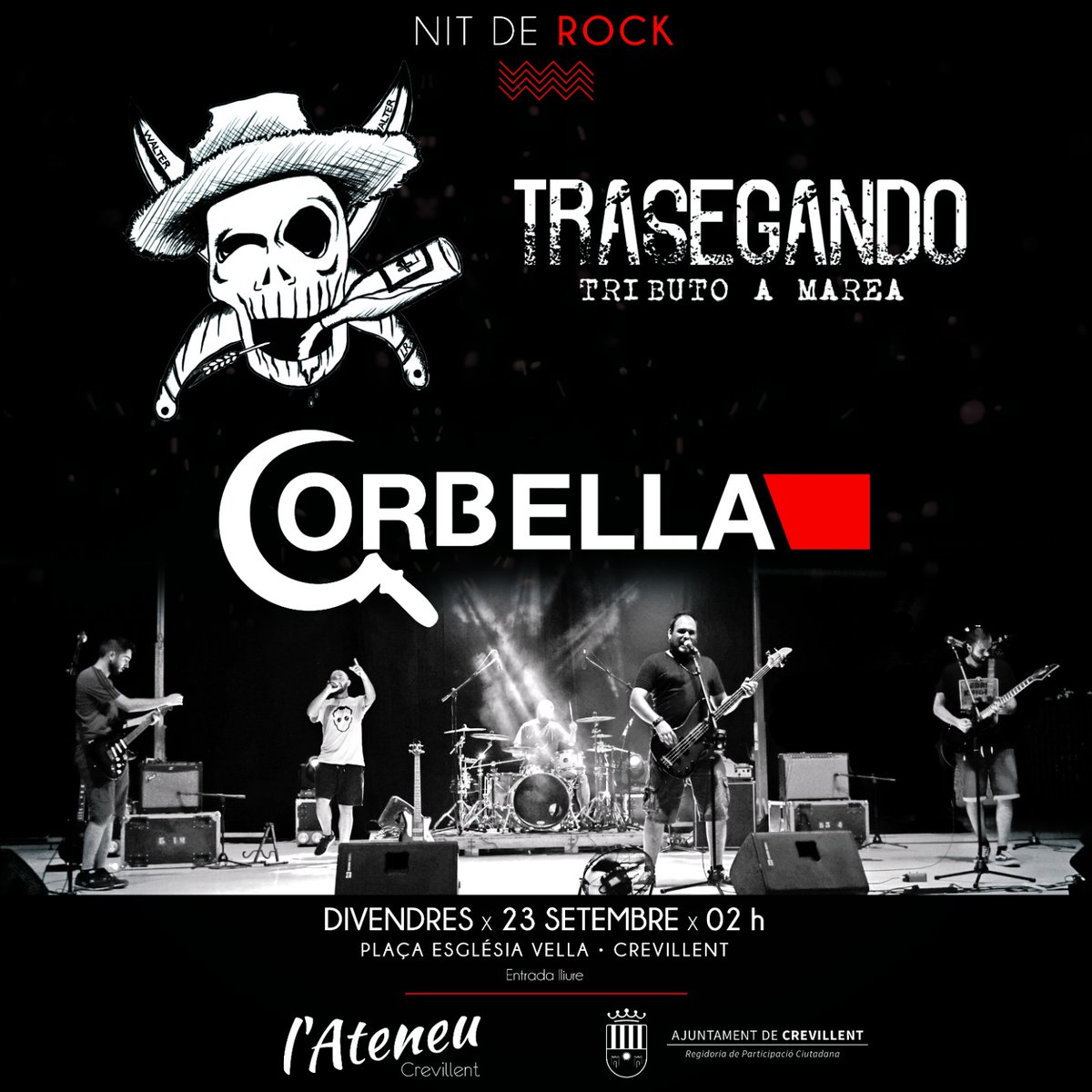 corbellagrup's tweet photo. Nit de cabos, nit de rock 🤘🏼 Ens veiem a les festes populars de #Crevillent amb #Trasegando 🥳
23/09/22 📅
02.00h 🕑
@CrevillentATneu 📍 https://t.co/2UxNbbadTb