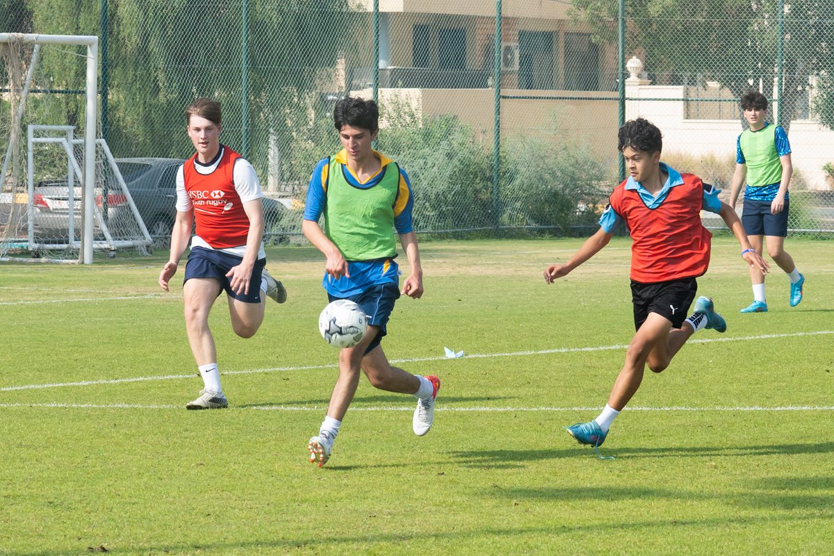 BSAKAbuDhabi's tweet photo. Team trials continue this week across the sports with a hard fought U19 #BSAKfootball try-out yesterday, on the Gnoll.  It's so good to see action on the pitch again. See FB for more photos. https://t.co/fYiVrUPUxT