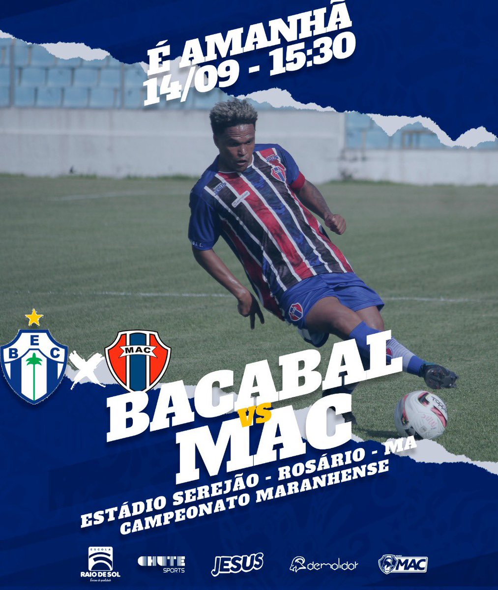 É amanhã torcedor! Maranhão vs Bacabal, pelo campeonato maranhense, última rodada da fase classificatória. Vai ser em Rosário, às 15:30, estádio Serejão!