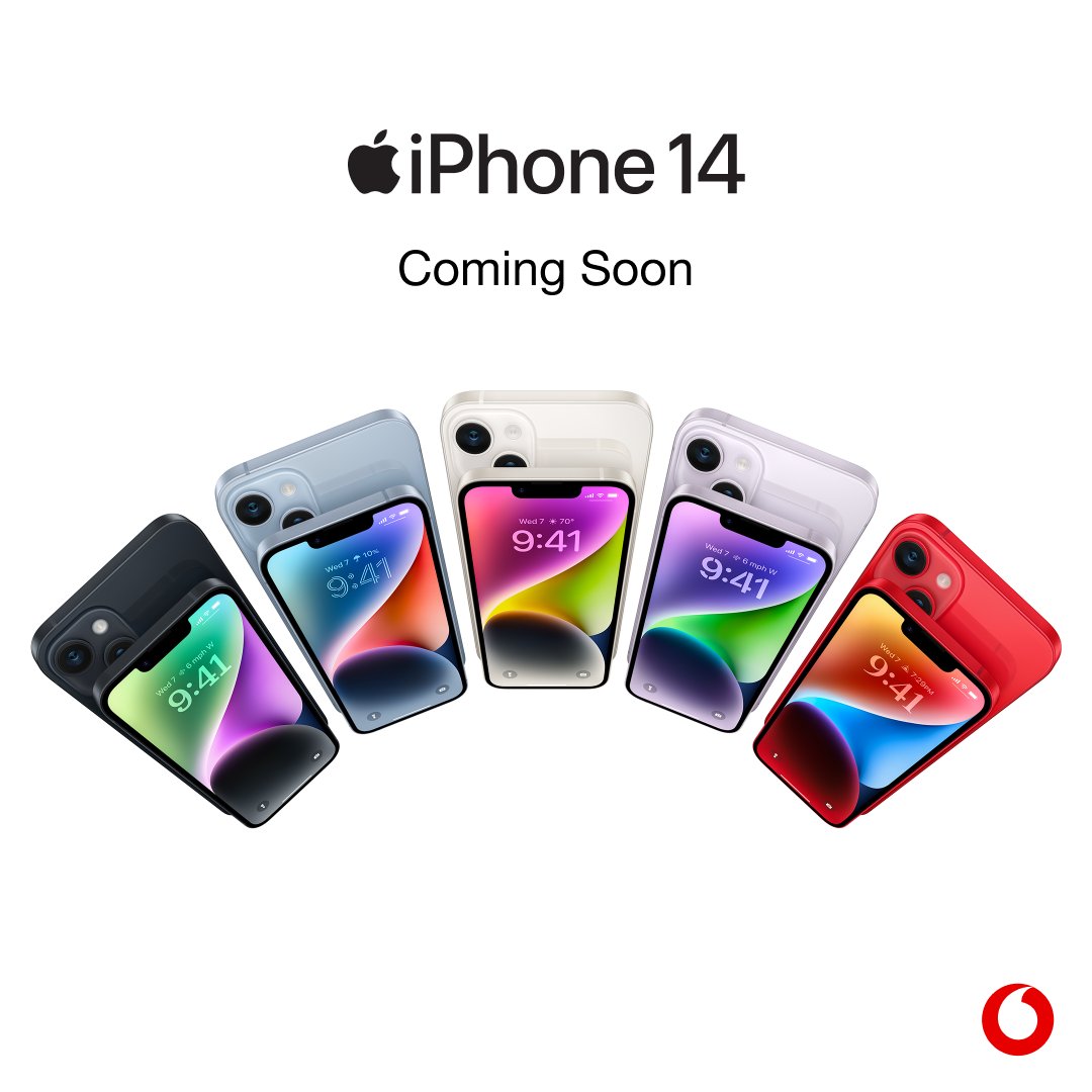 Vodacom's tweet image. Meet iPhone 14. With the most impressive dual-camera system on iPhone, capture stunning photos in low light and bright light. Crash Detection, a new safety feature, calls for help when you can’t. #FurtherTogether