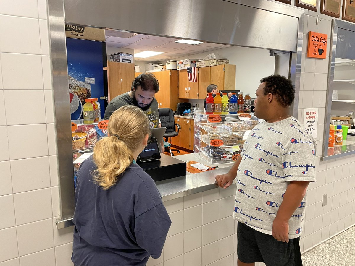 GLPupilServices's tweet photo. Another busy morning in the @GLSDwildcats Cats’ Cafe student run coffee shop! https://t.co/3b8MvOKxoK