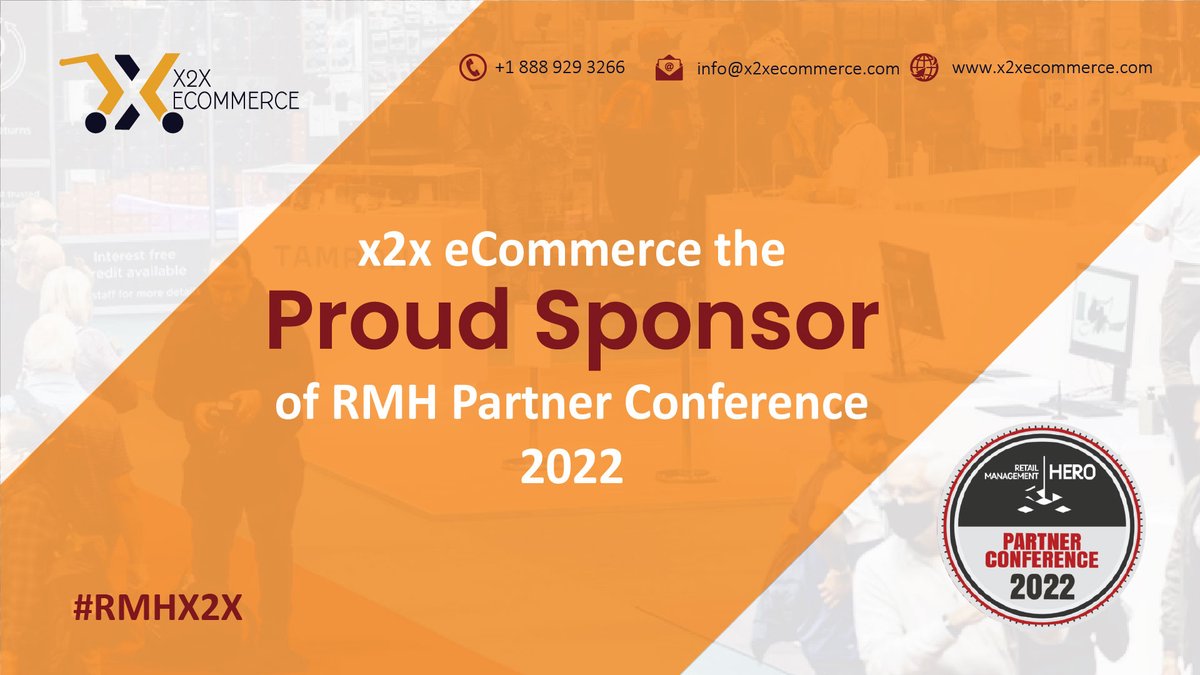 The 4th Annual RMH Partner Conference is going to be held in Orlando, Florida from September 14th to 16th, 2022. We are excited to announce that x2x eCommerce is one of the proud sponsors.

#x2xrmh #RMHX2X #RMHPOS #RMHConference #retailstore #erpsystem #x2xerp #x2xecommerce