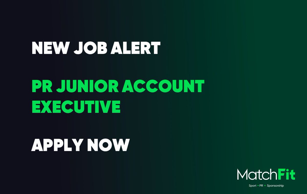 We are hiring! 🚨

If you think you're MatchFit, and you're passionate about sport and communications, then talk to us about kick-starting your dream career in the industry. 

More info on the link below! 👇

matchfit.biz/matchfit-hirin…

#recruitment #PR #sportsPR #sponsorship #jobs