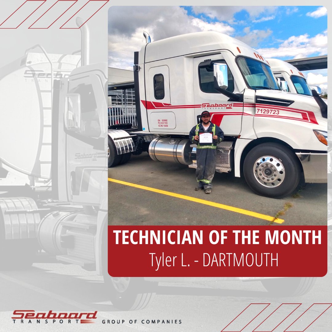 SeaboardT's tweet image. We are pleased to announce that the Technician of the Month winner for July is Tyler L. from Dartmouth!
Tyler really enjoys the staff and work provided by Seaboard.
Way to go, Tyler!
#SeaboardTransport #TechnicianoftheMonth
#SafeReliableProfessional