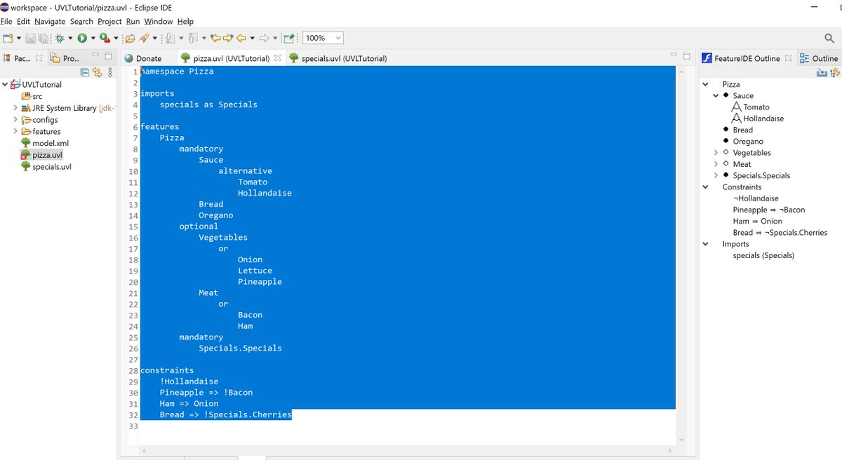davbencue's tweet image. 4 years ago I promoted to discuss the creation of a Universal Variability Language (UVL), now is included in Feature IDE and I am trying out by myself. So happy! @splcconf #splc2022
