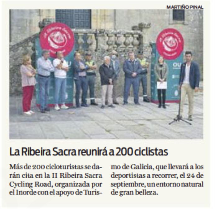 DeputacionOU's tweet photo. 🗞@LaRegion "🚴‍♀️🚵‍♀️Máis de 200 cicloturistas citaranse na II “Ribeira Sacra Cycling Road”, organizada polo #Inorde co apoio de @Turgalicia, levando aos deportistas a percorrer o unha das paraxes naturais máis espectaculares da provincia. #OurenseTurismoDeportivo" https://t.co/Lkawja5hSg
