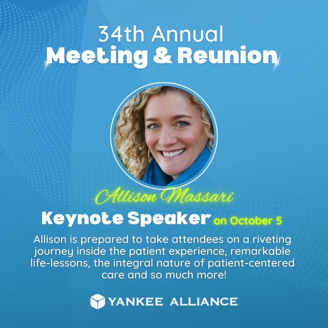 YankeeAlliance's tweet photo. βI teach people how to ignite that inner fire of perseverance, how to handle the unexpected, to innovate and successfully navigate challenges.β Donβt miss our #keynotespeaker, @AllisonMassari, at our 34th Annual Meeting! #YAAnnualMeeting22 #GroupPurchasing https://t.co/ECuJDAde3V