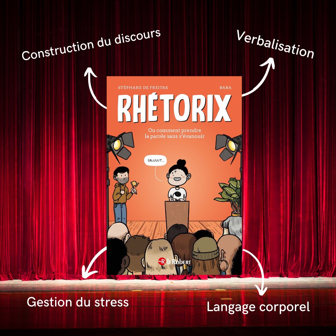 L’idée de prendre la parole en public vous terrorise ? Découvrez Rhétorix, une BD bourrée d’humour qui va réveiller l’orateur qui sommeille en vous ! Par <a href="/Steph2Freitas/">Stéphane de Freitas</a>, expert en prise de parole, et la bédéaste Baba. En librairie le 15 septembre 👉cutt.ly/pCVvQxf
