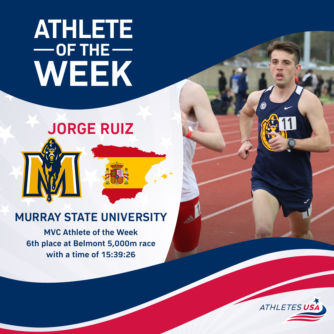 Athlete of the Week - Jorge Ruiz 🏃🔥🏅

• MVC Athlete of the Week 🔝
• 6th place at Belmont Opener 🔥
• 5,000m in 15:39:26 💪

#respect #proud #teamausa #athleteoftheweek #aotw #athletesusa #collegeathl... zpr.io/REbbxdVgsuSy