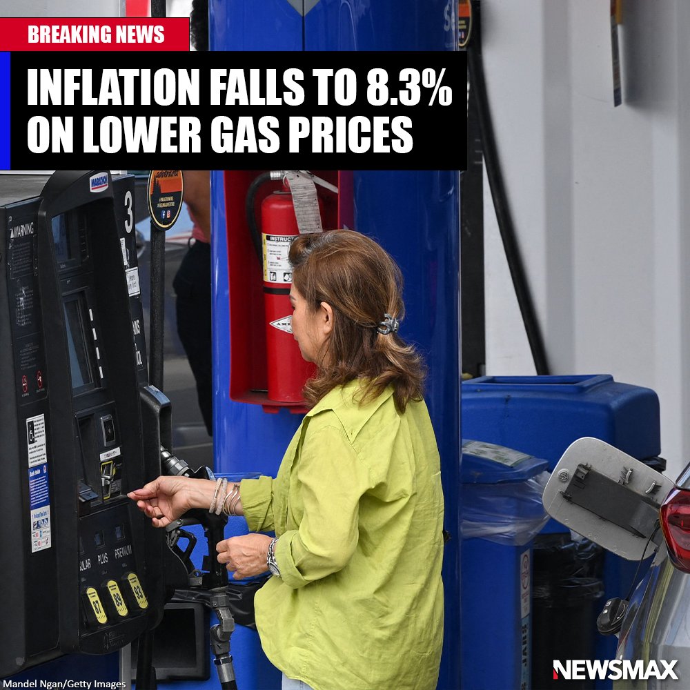 NEWSMAX's tweet image. BREAKING: Sharply lower prices for gas slowed U.S. inflation in August for a second straight month. bit.ly/3B9hphr