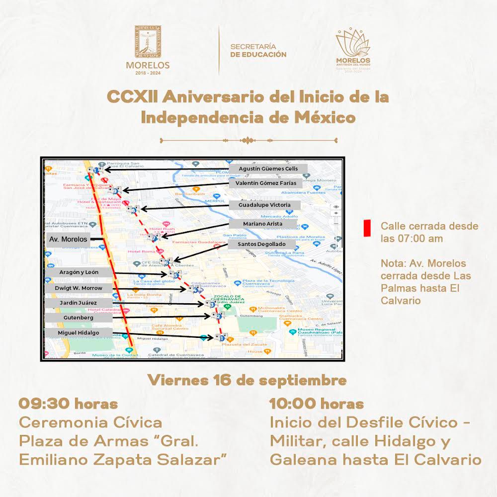 Todo listo para conmemorar un Aniversario más del Inicio de la Independencia de México 
facebook.com/10006455587463…