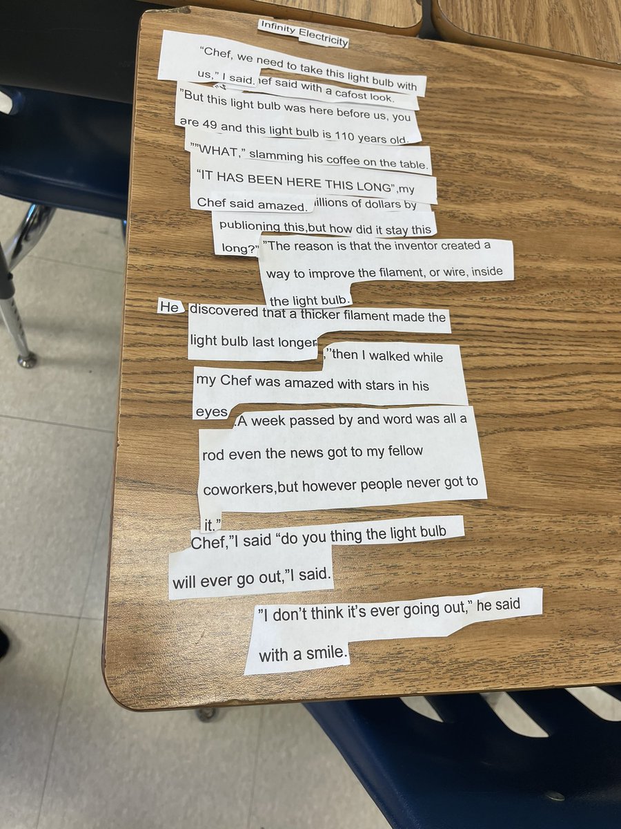 RealiTeach87's tweet photo. Sentence Surgery —cut the writing piece into ideas to edit for punctuation and capitalization #writeeverday #APSWrite #APSbig5 https://t.co/XBkv0gV684