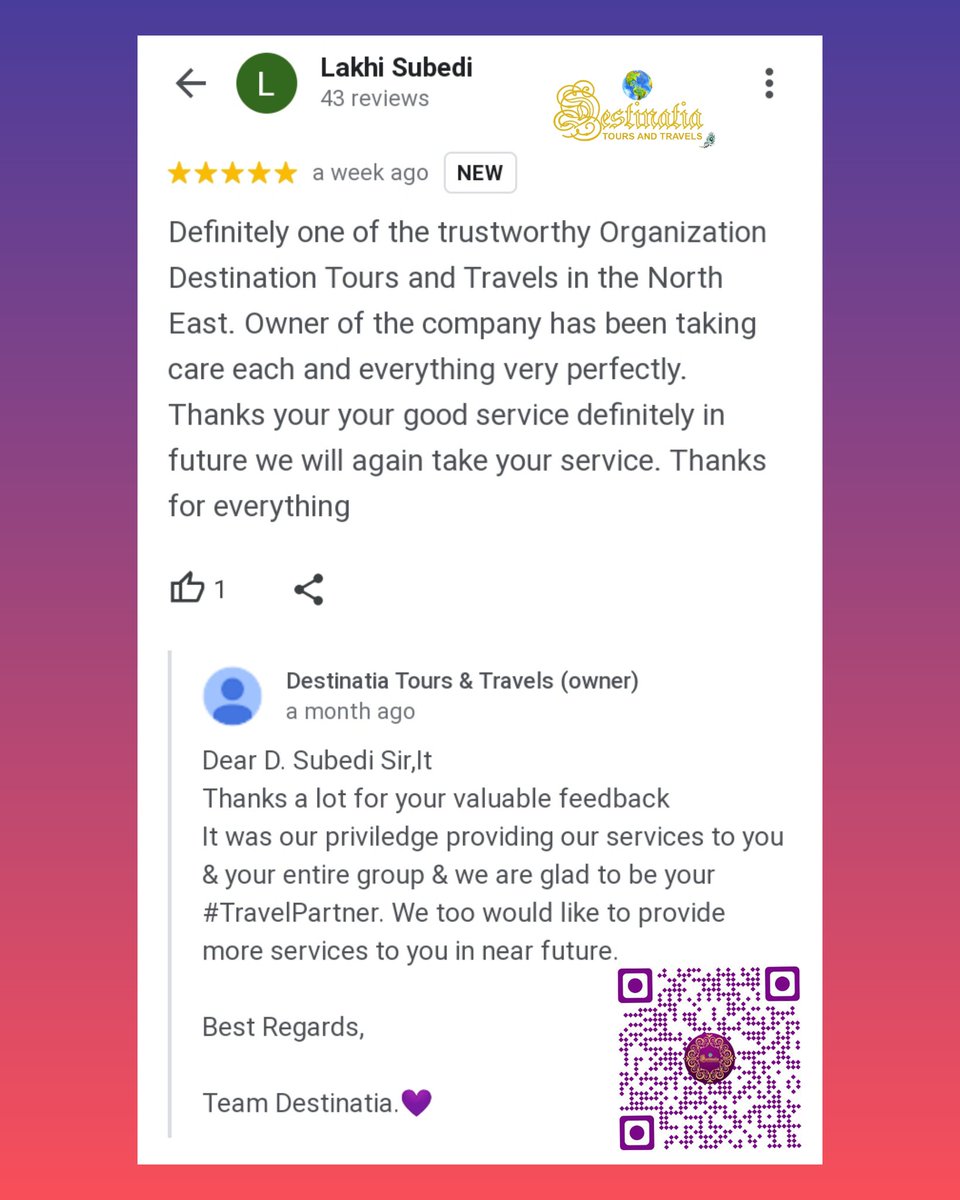 💜R goal is to create not only #happycustomers but #HappyDestinatians who once take r services &amp; bcum lifetime member of our #HappyDestinatian Family
We at #Destinatia try r best to make your  #travel a Happy, memorable &amp; hassle-free one
Team Destinatia💜
#TravelwithDestinatia