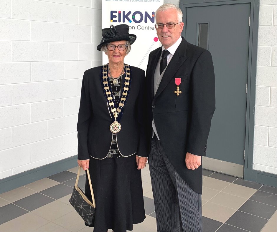 RUAS President Christine Adams and Deputy President John Henning today attended the service of reflection for Queen Elizabeth II at St Anne’s Cathedral, Belfast.