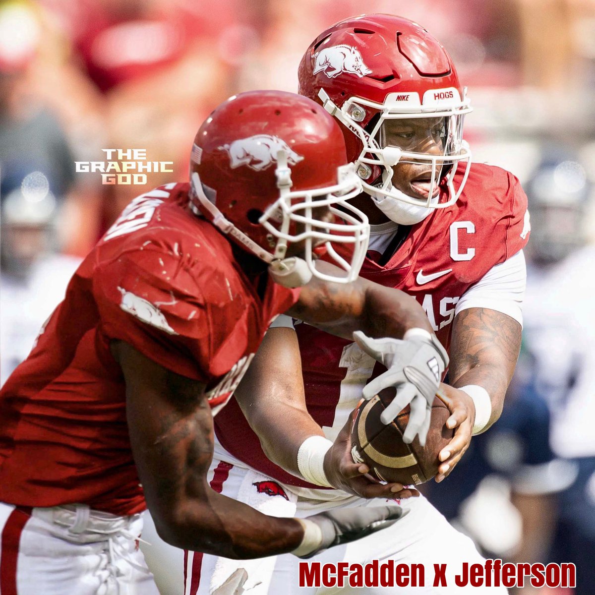 Where would this duo rank all-time in CFB? @dmcfadden20 x @kj_jefferson2 #Arkansas #CollegeFootball #WPS