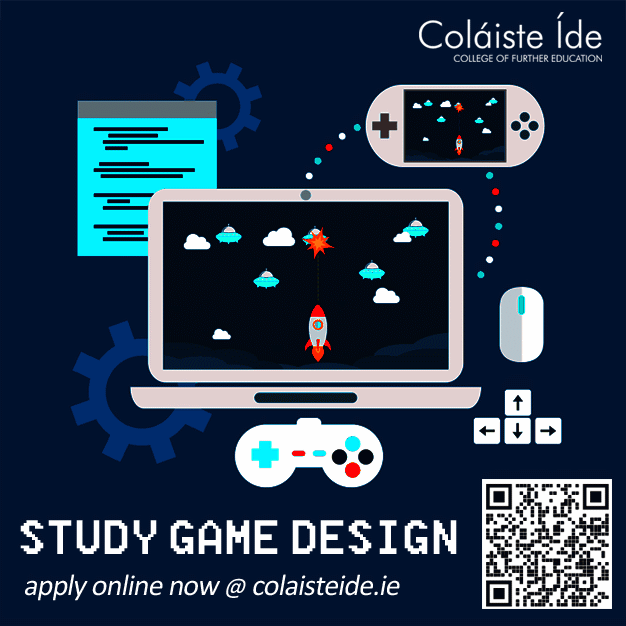 FETCollegeIde's tweet photo. Study Game Design Development @ Coláiste Íde Finglas this September // 3D Computer Modelling, Game Making and Coding // apply online now @ https://t.co/7CKZSmzf62
#plccourse #qqilevel5 #1yearcourse #gamedesign #gamedevelopment #colaisteide #cdetb #fet https://t.co/spqVkxsNvi
