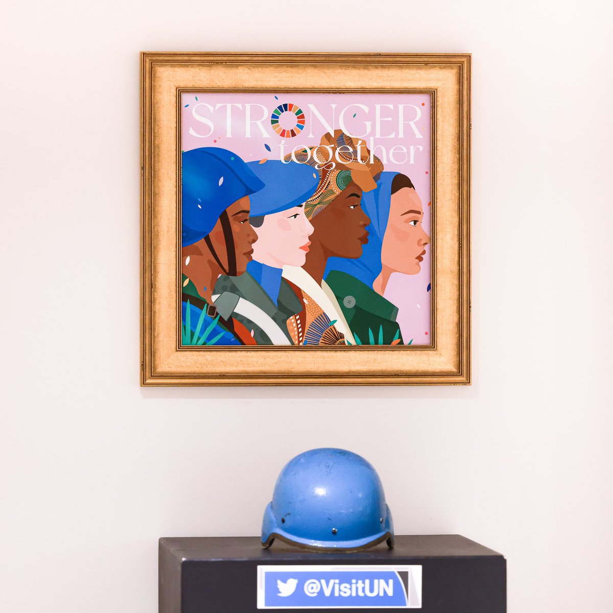 BossBeauties's tweet photo. Next up on the #BB1stBirthday Countdown! We started with the NYSE but you can’t stop us there. Drumroll please 🥁... we became the first ever NFT displayed in the United Nations headquarters in New York, created to honour women peacekeepers in post-conflict situations https://t.co/7SCkQmsYzs