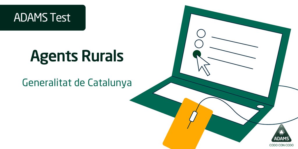 Adamsformacion's tweet photo. 🆕 ¡Nueva preparación en ADAMS Test!
Ya puedes acceder a miles de preguntas para la oposición de Agents Rurals de la Generalitat de Catalunya.
🔹 Hazte con él aquí 👉https://t.co/mEI6Ppl9a5
#CodoConCodo #apormiplaza #oposiciones2022 #opos2022 https://t.co/czfnD6783S