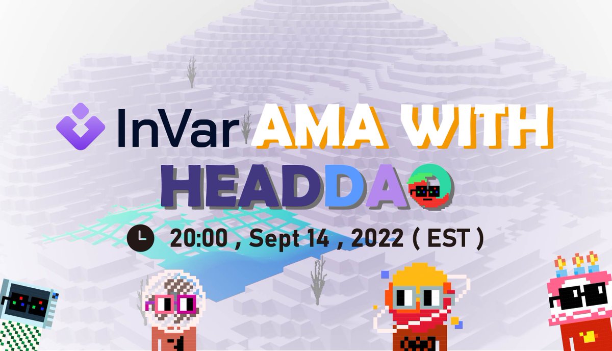 InVarFinance's tweet photo. New partner coming to cryptic world, InVaria🏜
We are thrilled to join the NFT Starter Program, the HeadStart, in @HeadDaoNFT Community.

#headdao is one of NFT investment #DAO pioneer, lead by @TheShamdoo @FutbolCards🚀

✅ AMA 8pm EST 9/14 in https://t.co/X83oDekG7F
⬇️ More... https://t.co/2V8yk9WoVa