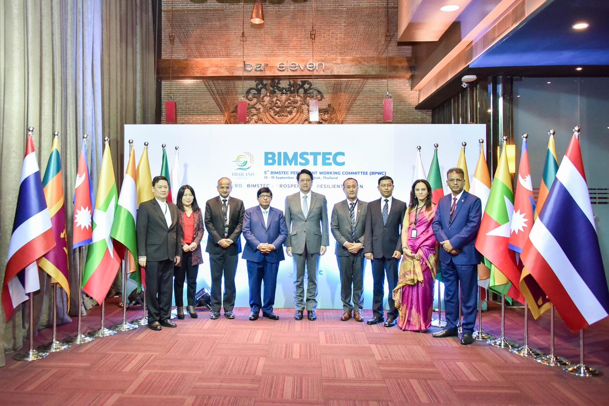 IndiainThailand's tweet photo. Shri Rudrendra Tandon, Additional Secretary in Ministry of External Affairs of India, participated in the 5th BIMSTEC Permanent Working Committee Meeting being hosted by Thailand in Bangkok from 13 to 15 September 2022. https://t.co/4v69InIT83