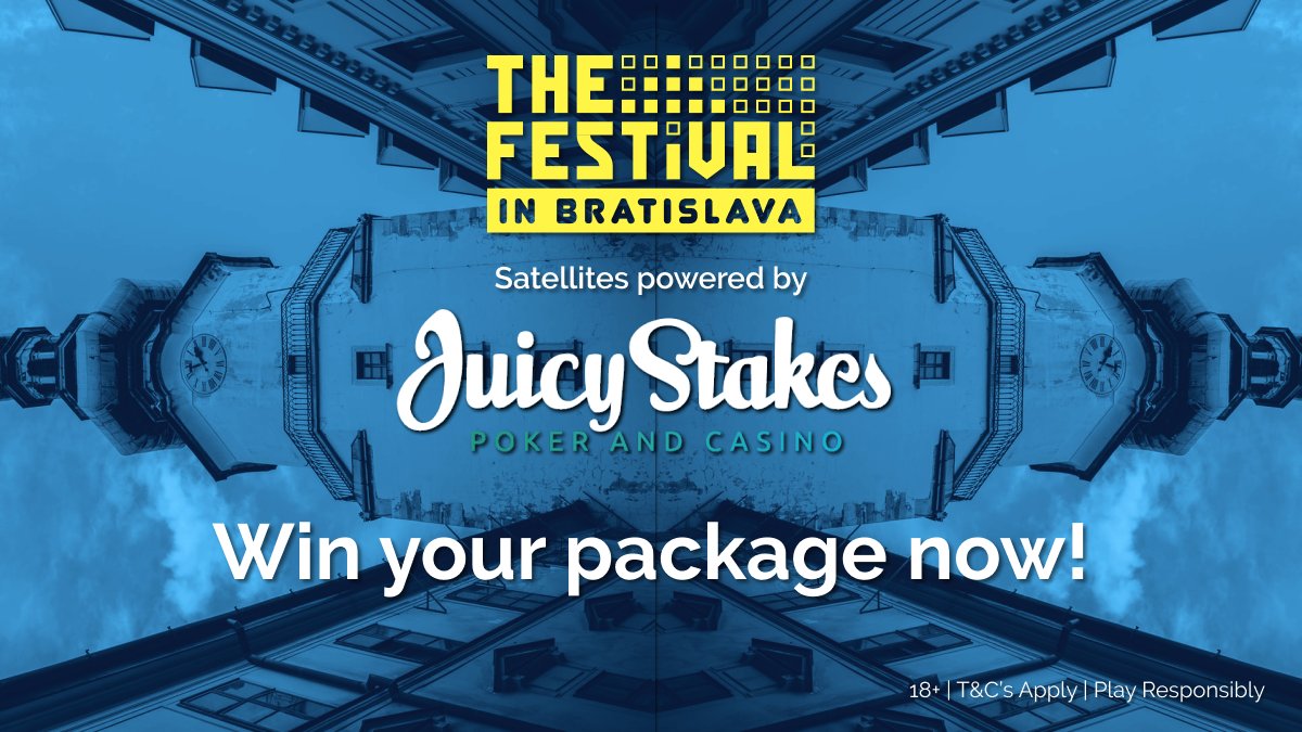 PokerListings's tweet image. We are giving away 3x $22🎟️ to @TheFestivalOG Bratislava satellite | $3k GTD ($2600 Package + $400 cash prizes) @Juicy_Stakes on Wednesday! 
Retweet + Answer: What is the Buy-in for The Festival Bratislava Main Event €500k GTD? + Userid
T &amp;amp; C in comments 🍀