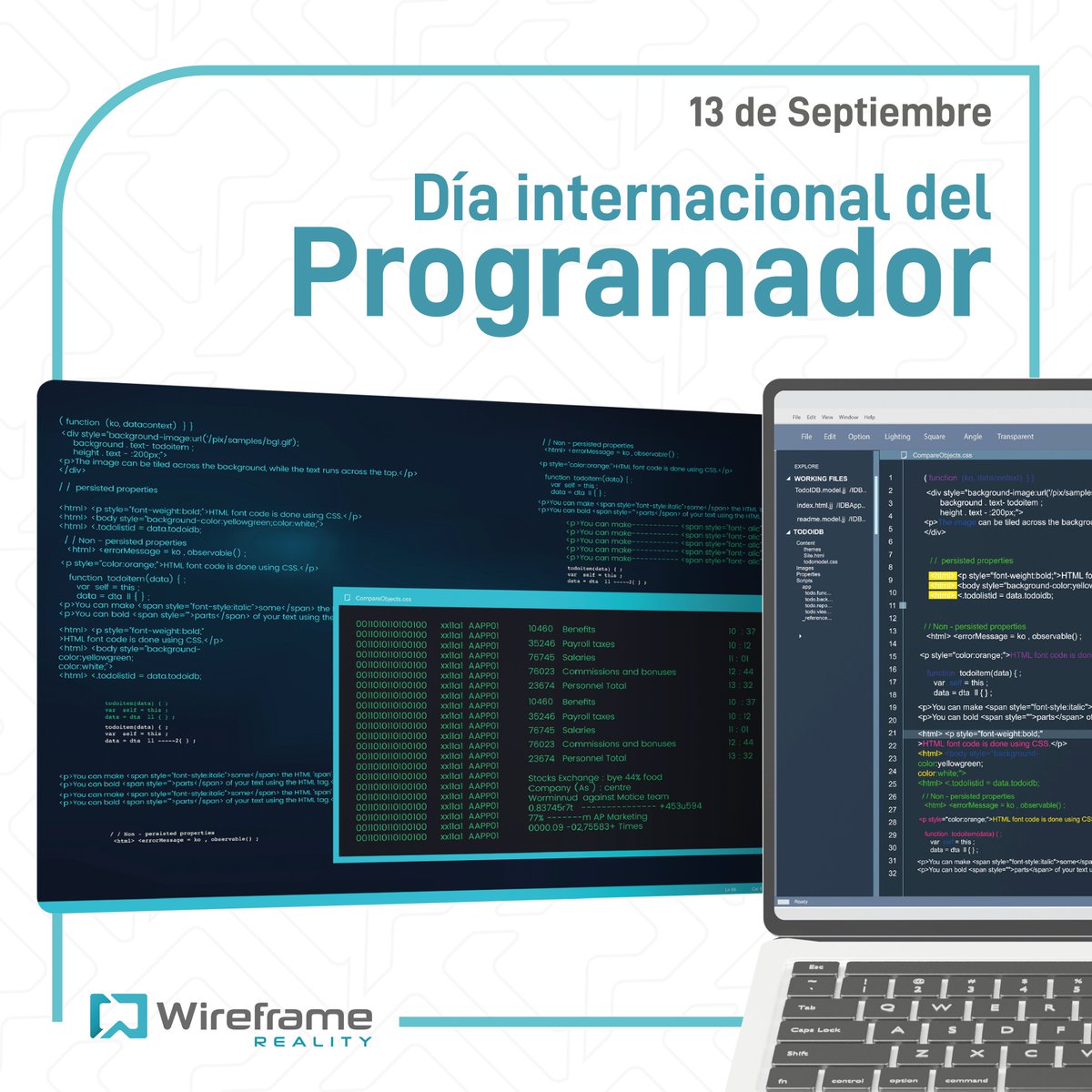 wireframe_ec's tweet photo. Solving problems aren’t easy…  Solving the ones that can’t be seen by everybody is what makes a programmer. Today, on September 13th we recognize the work of our teammates and programmers around the world. 
HAPPY PROGRAMER’S DAY! 💻🎈
#wireframereality #vr  #programersday https://t.co/HVvlvH2f7y