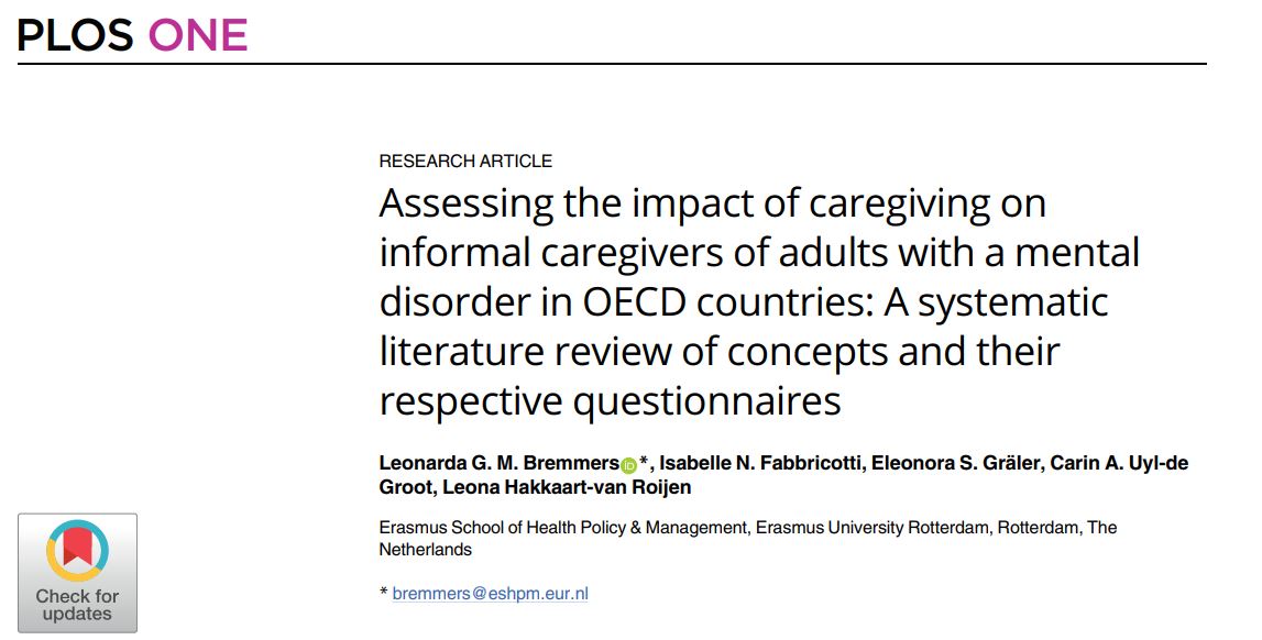 l_bremmers's tweet photo. How is the impact of caregiving assessed in informal caregivers of persons with mental health problems? Check out our article to find out more: https://t.co/Q1j3jc0DI1 https://t.co/i5NmtD5JGO
