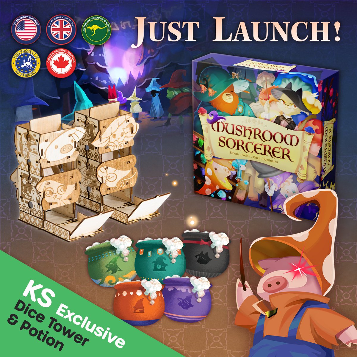 headblownhk's tweet photo. 🪄Our fellow Mushroom Sorcerers, the elements in the air are vibrating... it's time to gather at the forest and kick start the Great Sorcerer Tournament! Stay tuned and don't miss out the early-bird offer and DAILY stretch goals😆
https://t.co/jcXhm8UVnS
#boardgames #gamedev #bgg https://t.co/HCy048nQgK