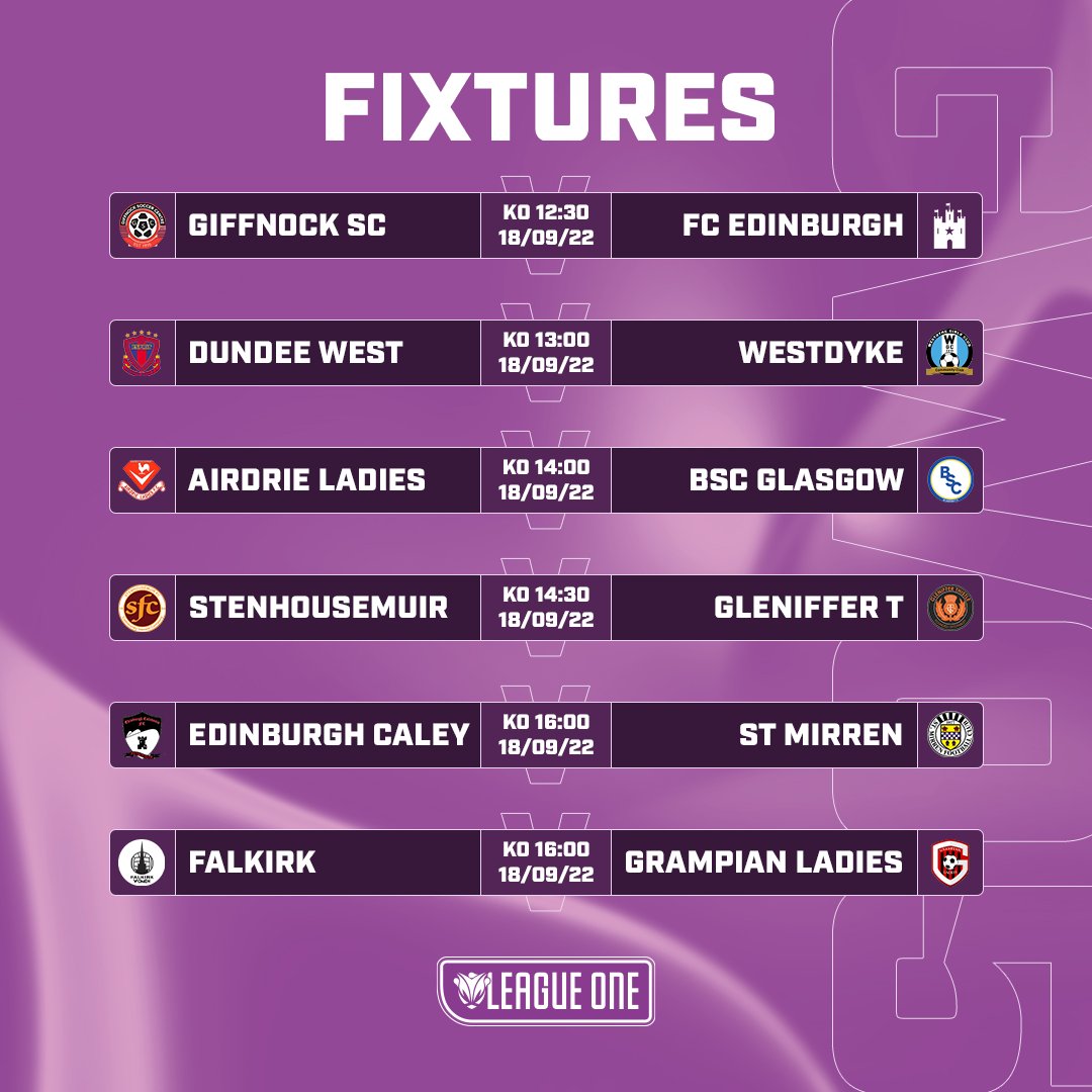 SWF League One on Twitter "📣 FIXTURES WEEK 5️⃣ Here are the 