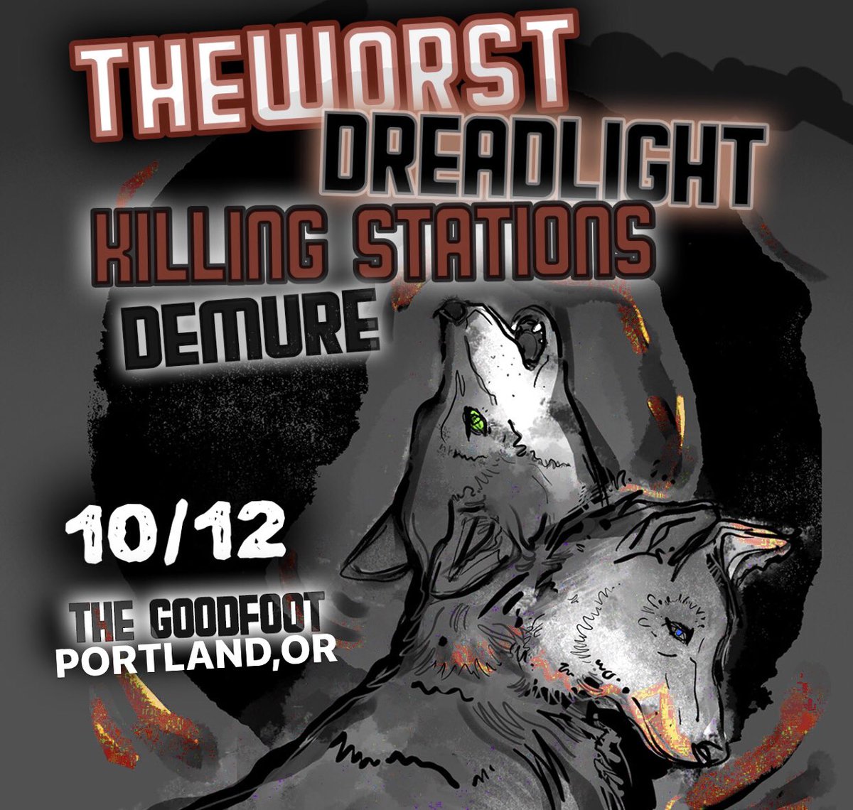 theworstoneword's tweet photo. Tix are on sale now for #pdx #portlandoregon 10/12 at @goodfootlounge w/ @dreadlightmusic #demure #killingstations
#gettixnow (21+) at:
https://t.co/zihHDXSKwH https://t.co/zjUTMUfmit