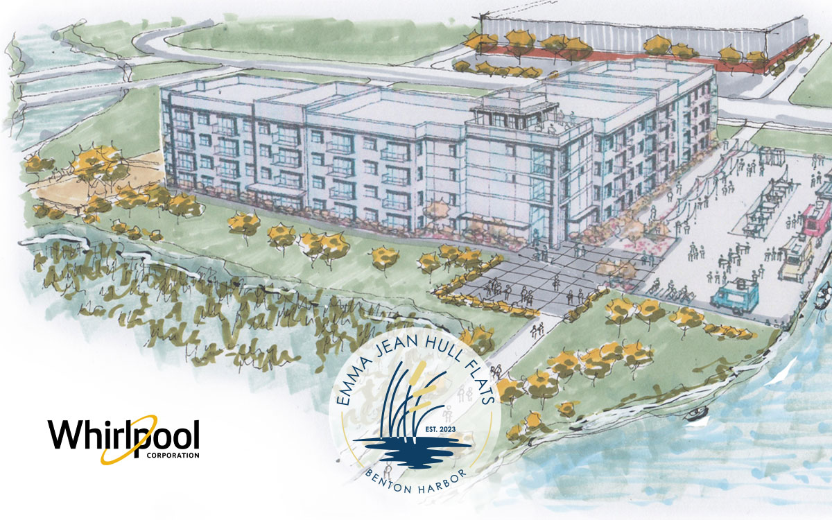 3BLNews's tweet image. “A successful community needs diverse housing options for those who come to work and live in our city.” @WhirlpoolCorp honors former Mayor Emma Jean Hull with naming of new Benton Harbor multi-family housing development: bit.ly/3cQfXbq