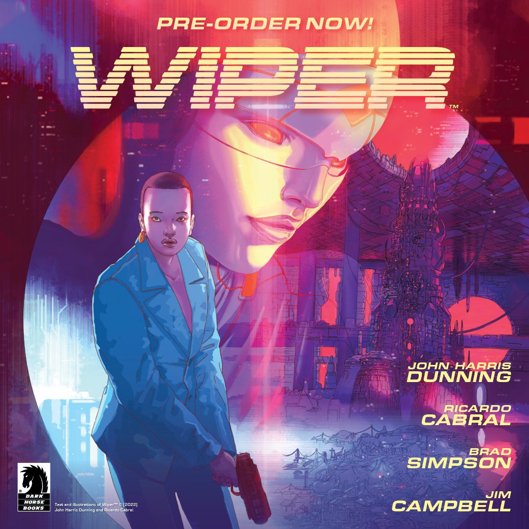 Reposting because I had the date wrong:

The visionary new Graphic Novel WIPER, co-created by my pal <a href="/johnhdunning/">John Harris Dunning</a> and artist <a href="/ricardoPcabral1/">Ricardo Cabral</a>;  with colors by @20EyesBrad &amp; letters by @CampbellLetters is on sale NOVEMBER 16TH from <a href="/DarkHorseComics/">Dark Horse Comics</a>!

darkhorse.com/Books/3008-843…