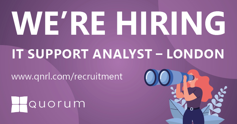 QNRLtweets's tweet photo. Are you looking for a new challenge? We are currently looking to add a permanent London based IT Support Analyst to our team.π
If you are looking to take the next step in your career please get in touch today! #OneQuorum #Recruiting #ITSupportAnalyst