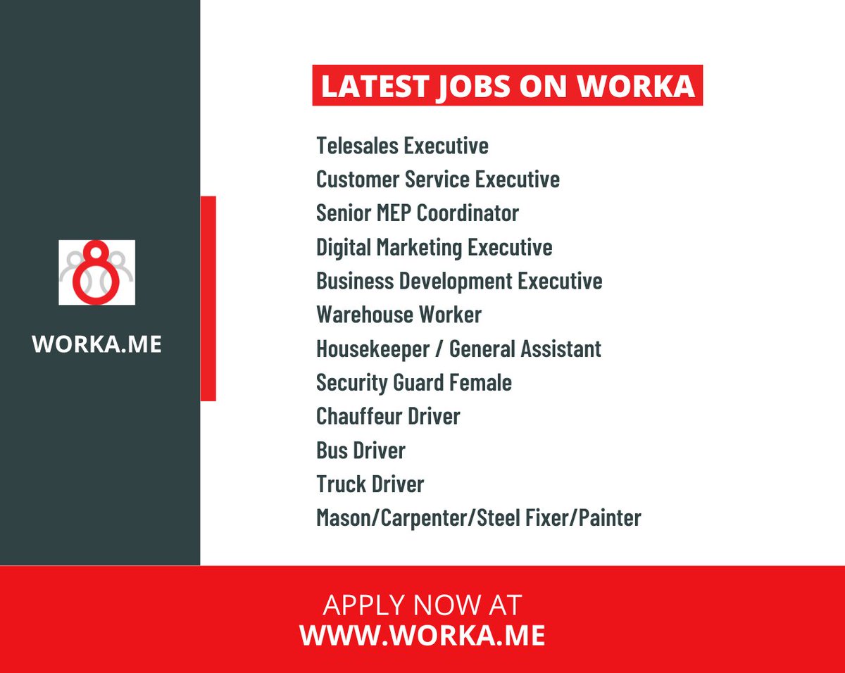 MeWorka's tweet photo. Latest #jobs on https://t.co/vJplJScxED

Apply now at https://t.co/TX5jcfbZKF

#jobs #hiring #Dubai #Worka https://t.co/aMb0zfG3pR