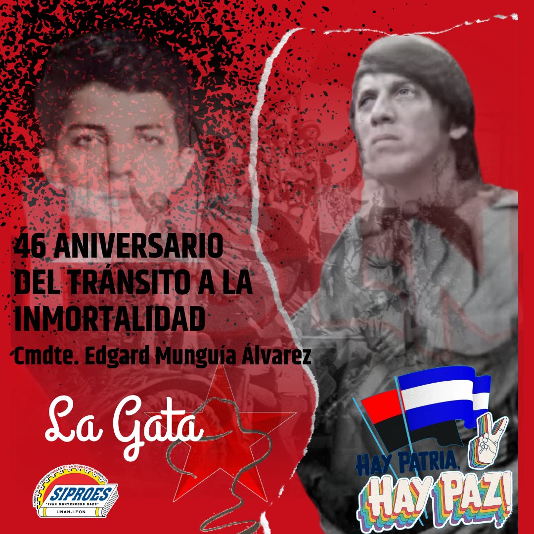 “Los verdaderos héroes no son los que esperan vivir de la revolución, los verdaderos héroes son los que dieron la vida por la libertad y la revolución”. Edgard Munguía
#PatriaBenditayLibre 
#SiproesUnanLeon
#UnidosEnVictorias