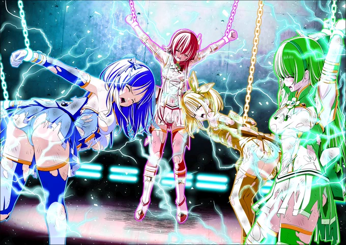いつも応援ありがとうございます!
四葉の戦姫の拘束イラストまとめてみました🍀
段階と賑やかになっていきますね✨ 