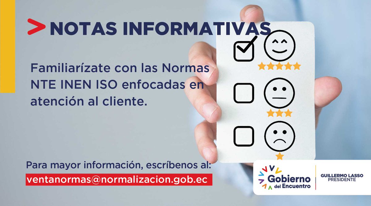 INEN_EC's tweet photo. Conoce y revisa las Normas NTE INEN ISO 10001, 10002, 10003, 10004 enfocadas en la atención al cliente. Esta familia aporta a las organizaciones a entender y aplicar estrategias que satisfagan la experiencia del cliente. Consulta más en nuestro catálogo ➡️ https://t.co/n5zaGSPyiv https://t.co/3QSPEMdvN9
