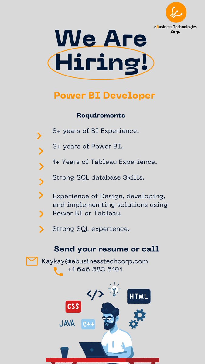 eBusinessCorp's tweet photo. Are you an experienced Power BI Dev who loves tech? We’re looking for a proactive Am motivated person like yourself, who likes working in a team. If you are interested, apply now:

#DevOps #itstaffing #PowerBI #tech #ITServices #ApplyNow #developers #LinkedIn #staffing #IT #Dev https://t.co/EqQN7MszCj