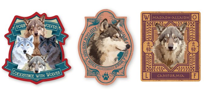 再版と新しく作るミニステッカー#sticker #イラレ #wolf #イラスト 