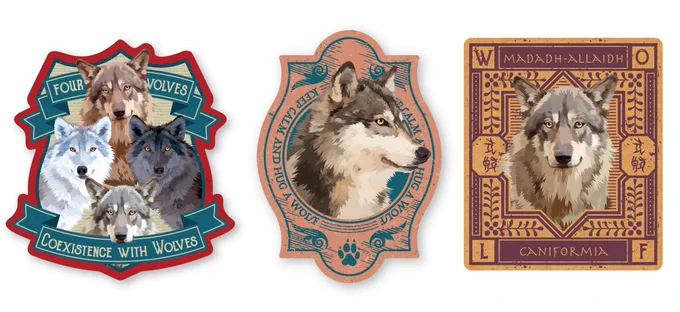 再版と新しく作るミニステッカー#sticker #イラレ #wolf #イラスト 