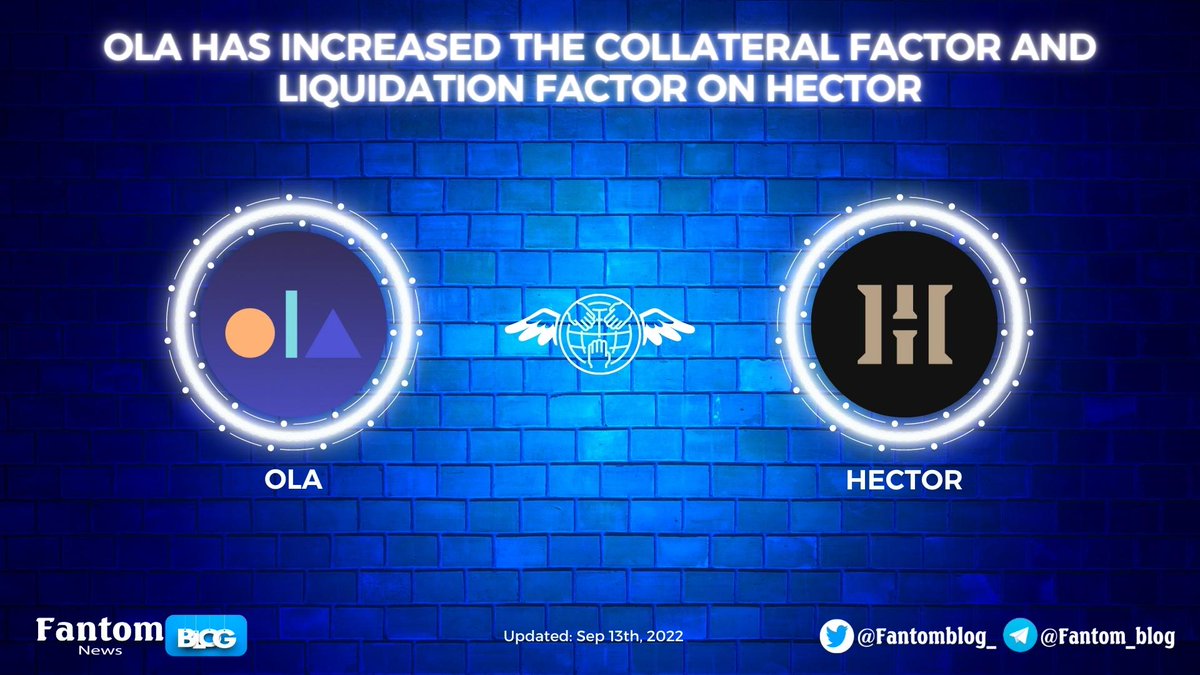 Fantomblog_'s tweet image. 🥳@ola_finance has increased the collateral factor and liquidation factor on @Hector_Network 

✨#Ola is a Lending-as-a-Service platform that allows anyone to create their own branded lending network at the click of a button

#FantomBlog #FTM #Ola #Hector