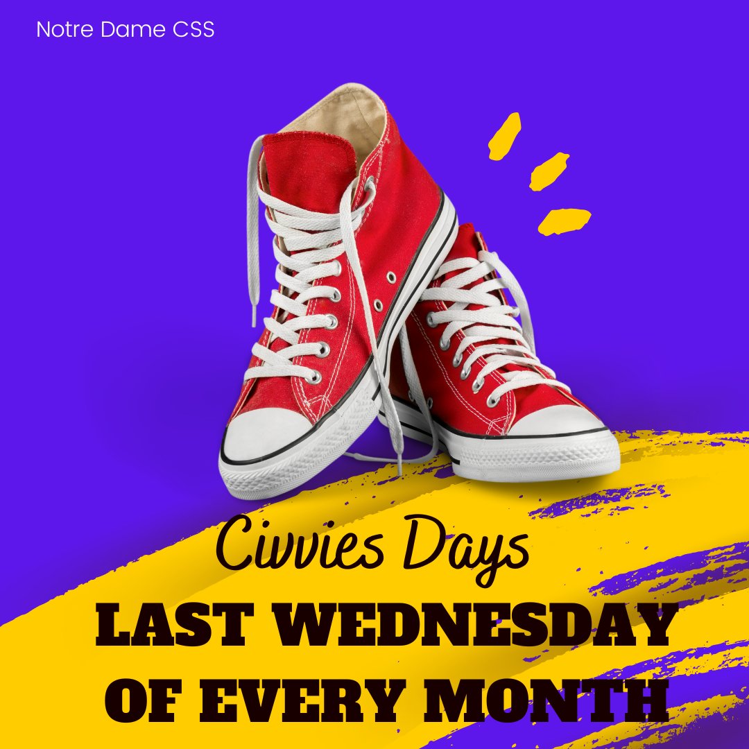 New this year: Civvies Day takes place the last Wednesday of every month!