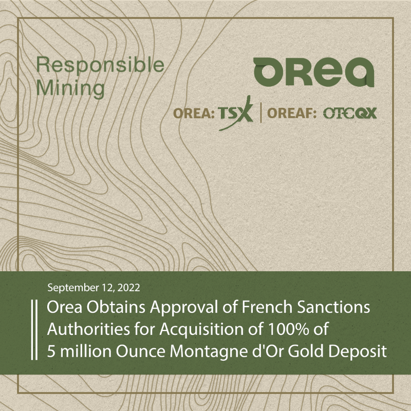 OreaMining's tweet photo. Orea is pleased to announce that the French government ministry responsible for overseeing matters related to Russian sanctions, has approved the proposed transaction with NordGold.

Learn more here. https://t.co/XbPel5dzXj