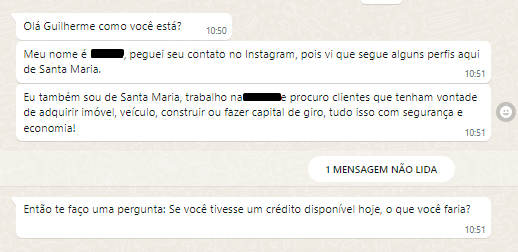 Eu nunca trabalhei com vendas, não sei como é a estratégia de cada um, mas uma abordagem assim, direto pelo whatsapp eu acho invasivo e ruim demais 

E facilmente JAMAIS, compraria algo mesmo procurando.