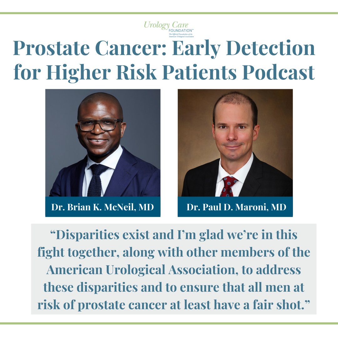 Urology Care Foundation (@urologycarefdn) on Twitter photo “Disparities exist & I’m glad that we’re in this fight together, along with other members of the #AUA, to address these disparities & to ensure all men at risk of #ProstateCancer have a fair shot.” - <a href="/Dr_Brian_McNeil/">Brian Keith McNeil</a> #Urology #MensHealth
Listen Now➡️ bit.ly/3KgpL9z “Disparities exist & I’m glad that we’re in this fight together, along with other members of the #AUA, to address these disparities & to ensure all men at risk of #ProstateCancer have a fair shot.” - <a href="/Dr_Brian_McNeil/">Brian Keith McNeil</a> #Urology #MensHealth
Listen Now➡️ bit.ly/3KgpL9z