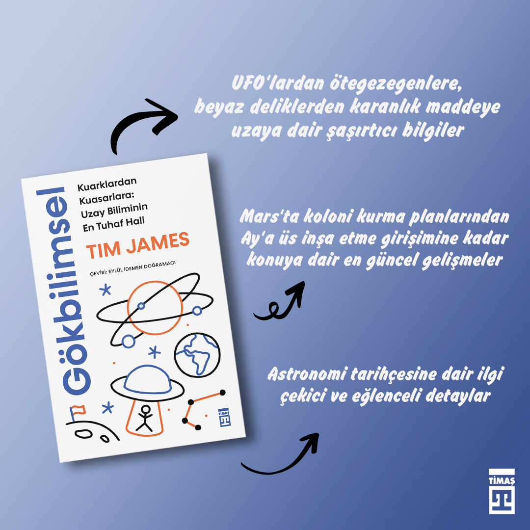 timasyayingrubu's tweet photo. "Bilimi öğrencilerim için nasıl zevkli hale getiririm?" sorusuyla yola çıkan Tim James, neşeli örnekler ve çizimlerle renklendirdiği Gökbilimsel ile okurlara eğlenceli bir astronomi rehberi sunuyor. https://t.co/0Cjpf635KX